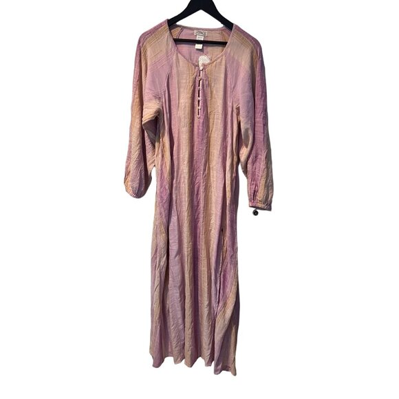 NWT Space Women's Cassie Dress M/L Multicolor Long Sleeve Button-Front Boho - Picture 2 of 8